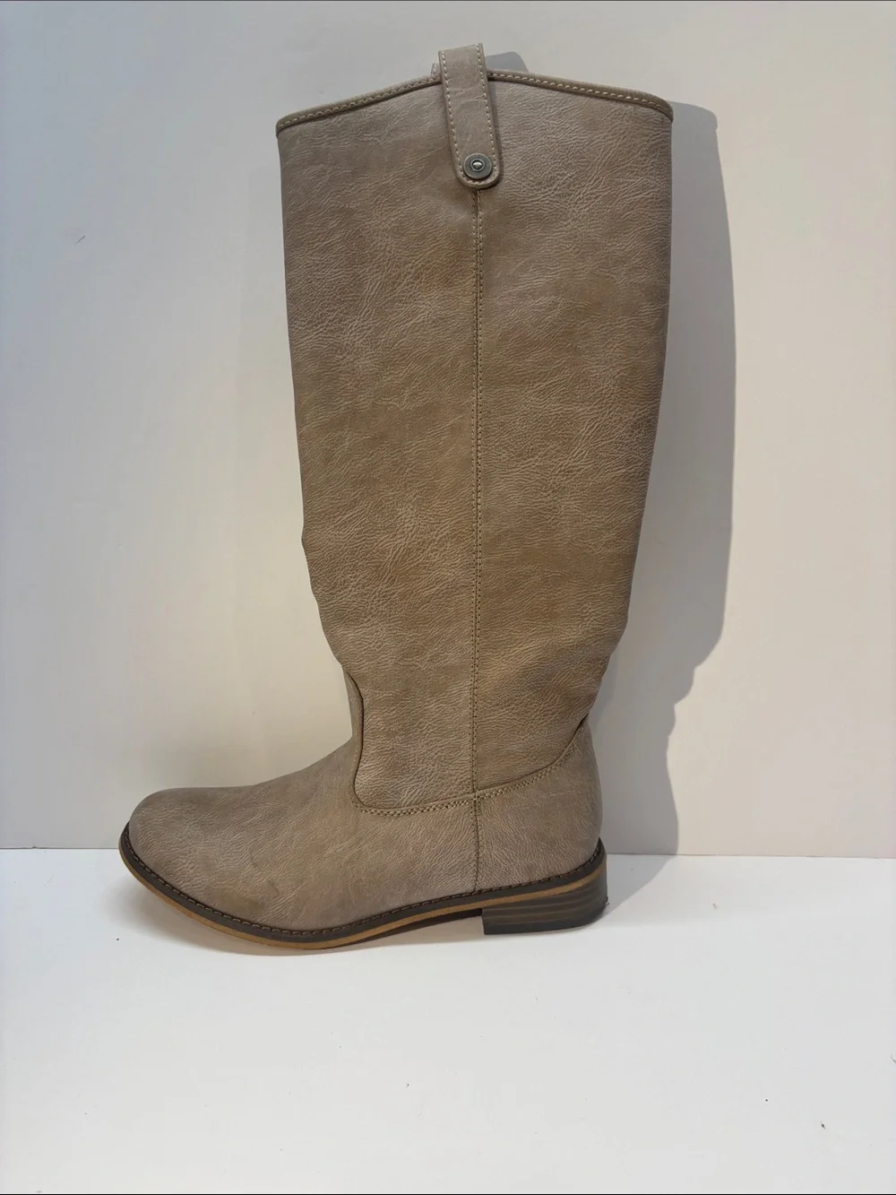 Breckelles Women's Knee high Riding Boots in Taupe size 8